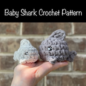 Baby Shark Crochet Pattern, Baby Shark No-Sew Crochet Pattern, No Sew Baby Shark, Shark Week