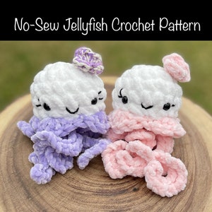 No Sew Jellyfish Crochet Pattern, No-Sew Jellyfish Crochet Pattern, Jellyfish toy, Crochet Jellyfish