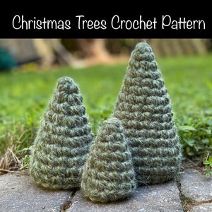 Crochet Christmas Tree Pattern, Crochet Trees, Crochet Evergreen Trees, Amigurumi Christmas Trees, Christmas tree crochet pattern