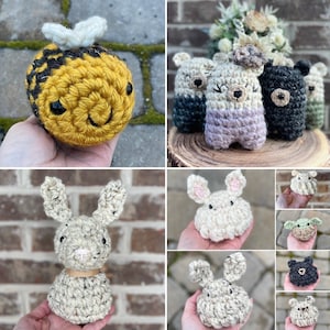 Spring Time Crochet Pattern Pack:  Puffy Bunnies, Sweet Bunny, Smoky Mountain Black Bear, & Perfect Stripes Bumblebee