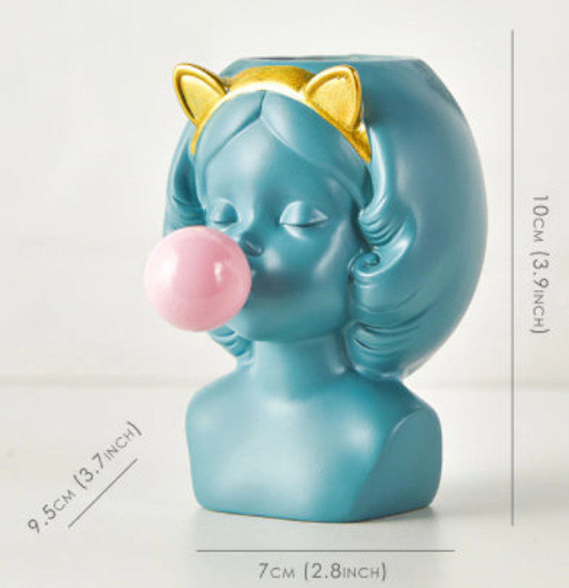 Cute Girl Bubble Gum Nordic Style Resin Vase Succulent Plant Etsy