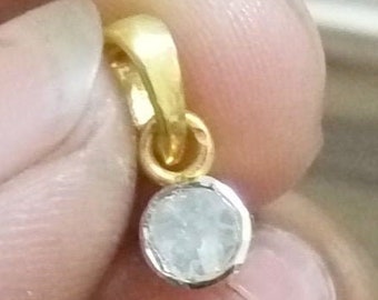 Polki Diamond Charms: 925 Sterling Silver Handmade Jewelry Pendant, Gift
