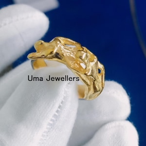 Two Lovers Kissing Ring, 925 Sterling Silver Couple Jewelry, Handmade Romantic Love Symbol, Gold Vermal Unique Anniversary Gift for Her