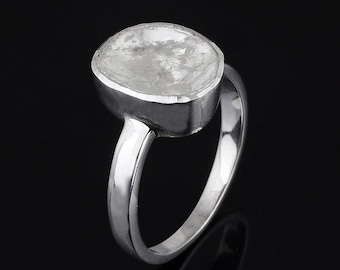 Anillo de diamantes Polki, joyería victoriana hecha a mano en plata de ley 925, regalo.