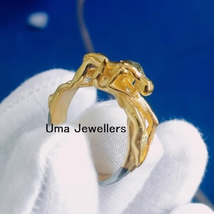 Romantic 925 Sterling Silver Ring, Lover Ring Silver, Loving Hugging Couple Ring, Valentine Gift, Oxidized Gold Vermal Silver, Romantic Gift