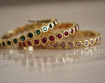 925 Sterling Silver Dainty Emerald Gemstone Band Ring, May Birthstone Dainty Bands
