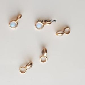 Moonstone 18k gold charms, Round Moonstone charms, Minimalist Jewelry Small Charms, birthstone Charm White Gemstone charm Gift for Wedding