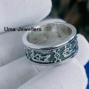 Romantische Liebhaber Ring, Liebhaber umarmt Ring, Paar Umarmungsring, Liebhaber umarmt Design 925 Sterling Silber Einzigartige Valentinstag Geschenk Spinner Ring