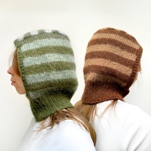 Brushed alpaca balaclava | soft hand knitted hood