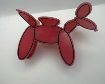 Pink Balloon Dog Claw Clip| Hair Clip