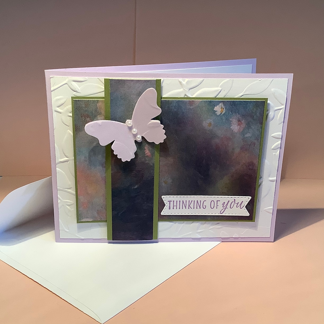Purple Butterfly Thinking of You Card - Etsy
