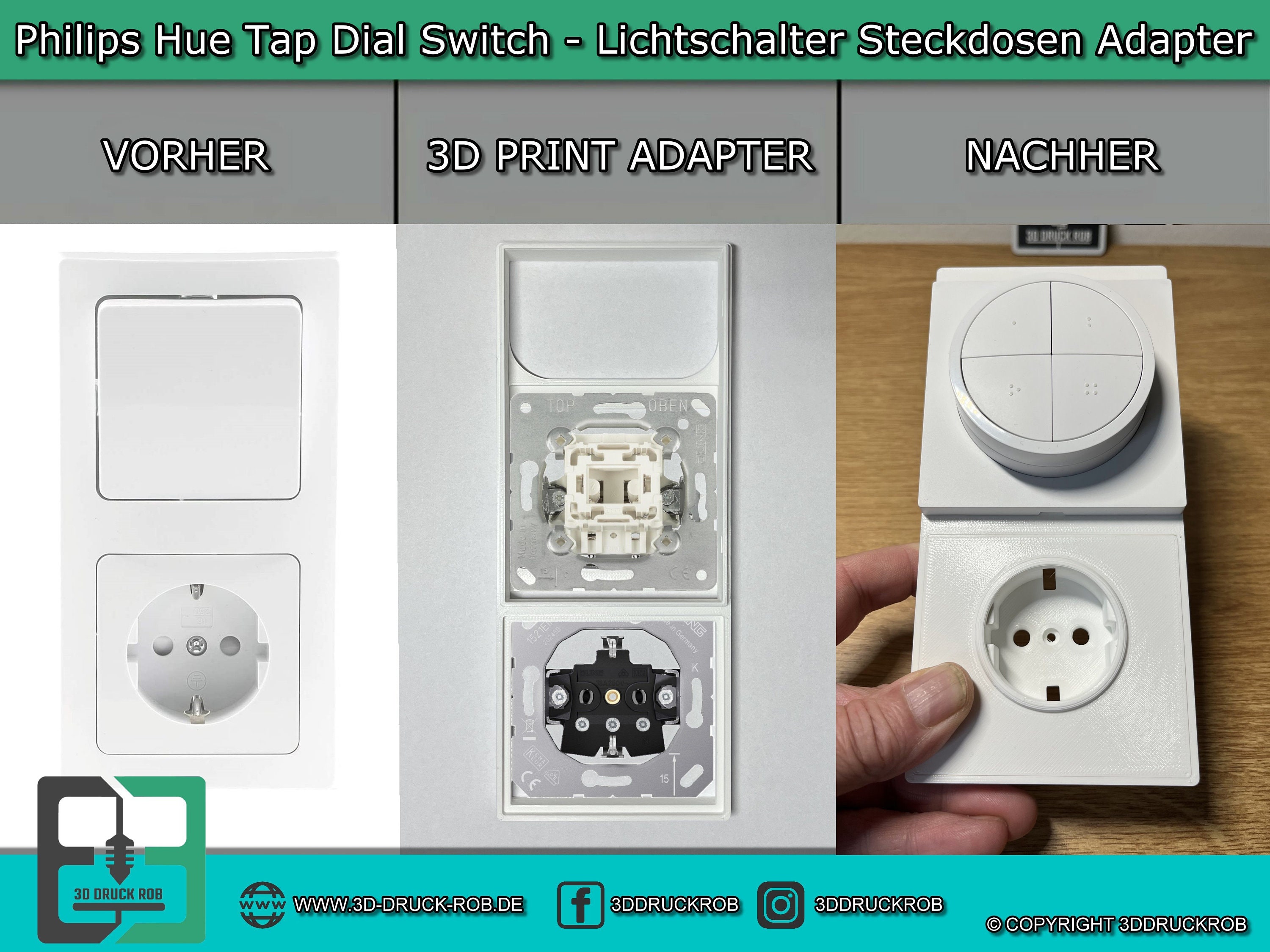 Philips Hue Tap Dial Switch Lichtschalter Steckdosen Adapter - .de