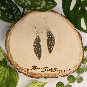 Begonia Maculata Botanical Plant Leaf Handmade Earrings