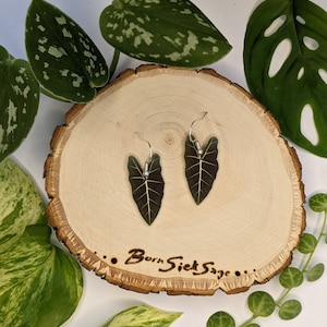 Alocasia Frydeck Botanical Leaf Handmade Earrings