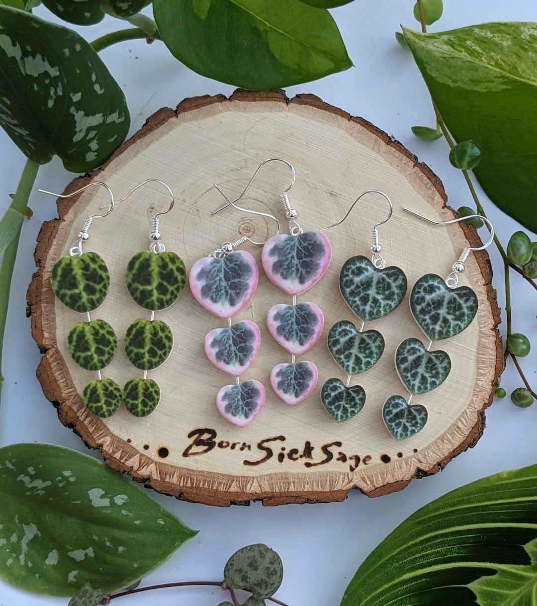 String of Things Collection Handmade Botanical Earring Set Etsy