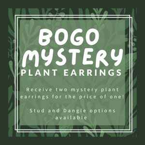 BOGO Mystery Plant Earrings / Botanical Jewelry / Plant Lover Gifts