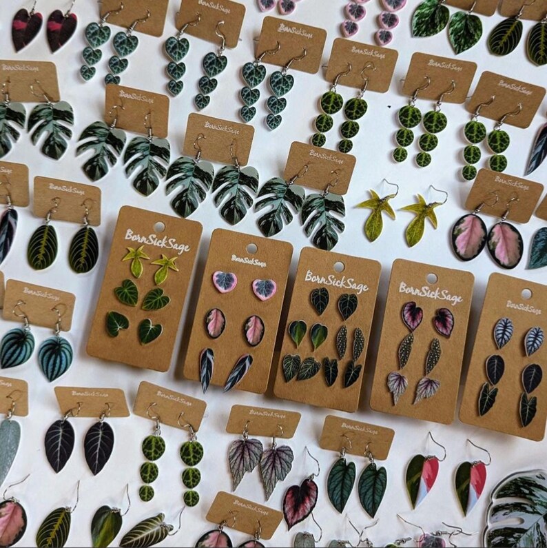 Begonia Maculata Botanical Plant Leaf Handmade Earrings image 3