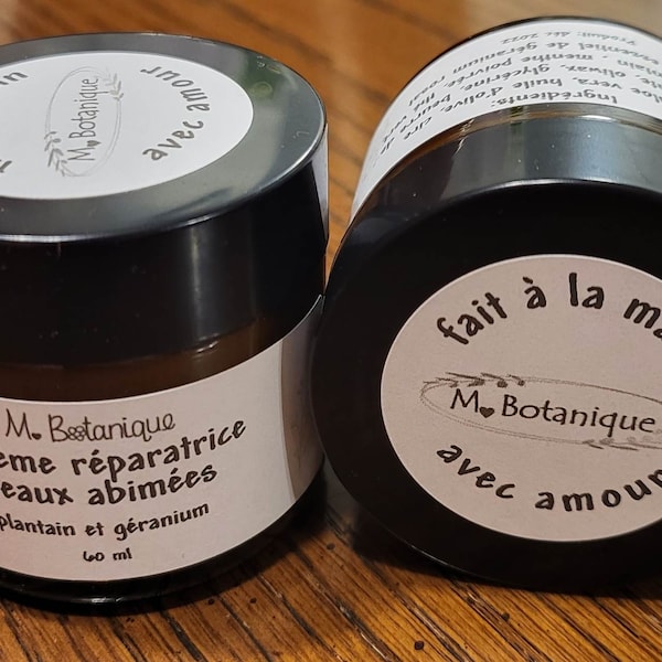 Crème réparatrice, crème  eczéma, peau abimée, produit naturel, fait au Québec