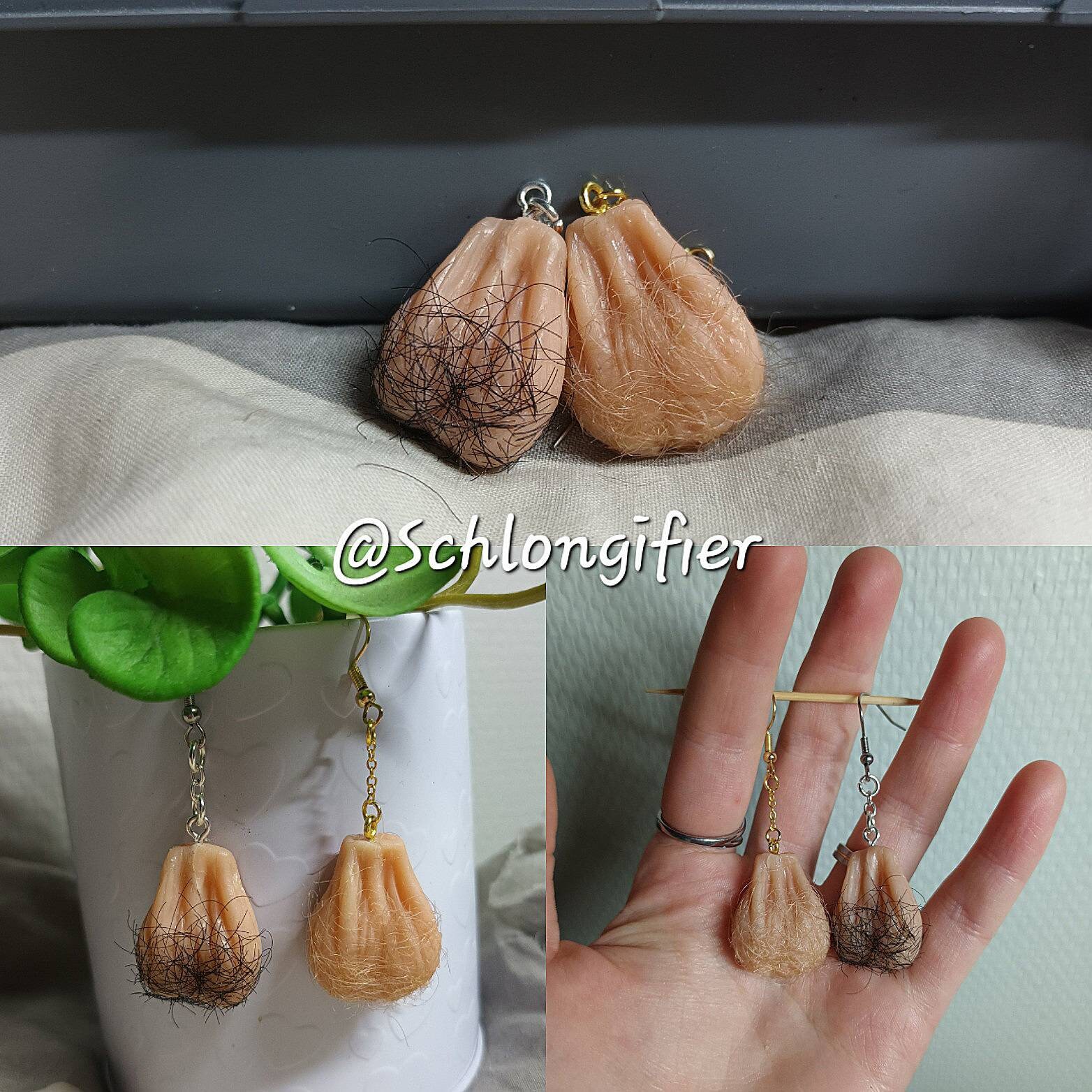 A Realistic Ballsack Earring With Pubes Etsy New Zealand
