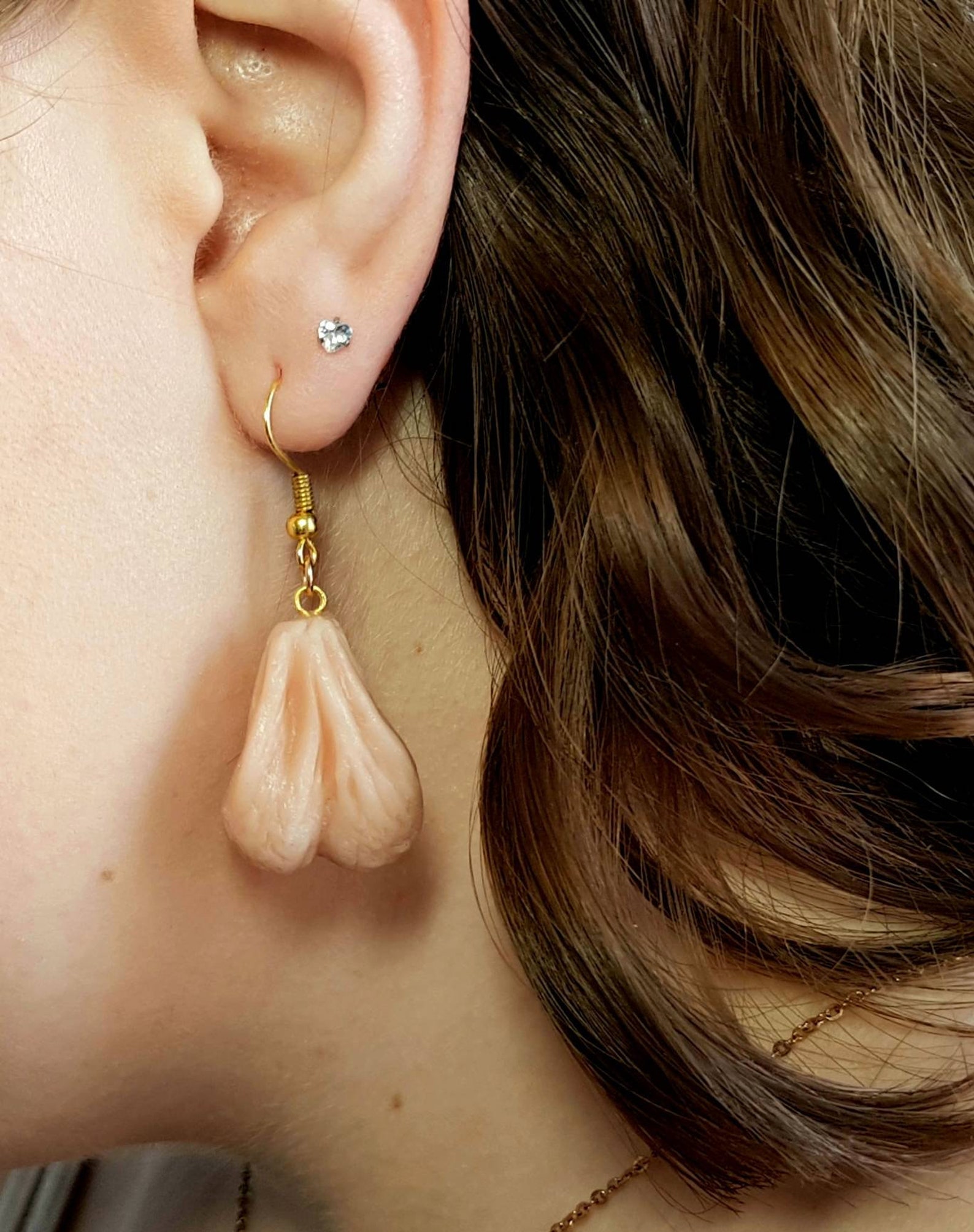 1 pair of handmade realistic Ballsack earrings by The Etsy