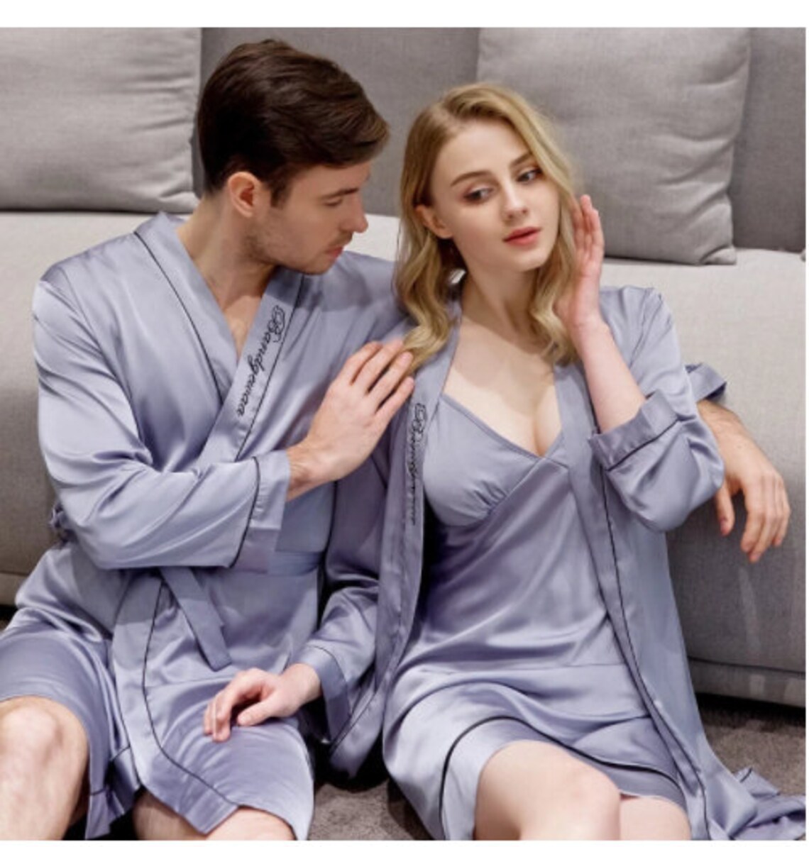 Autumn Pajamas For Couple Pyjamas Silk Bridesmaid Robes Etsy