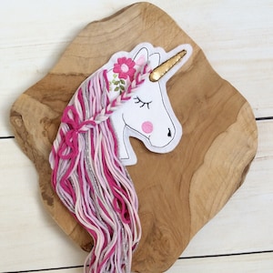 Applikation boho Einhorn Aufnäher Button für Schultüte DIY Flicken Patch Motiv auf Filz Pferd mit Mähne