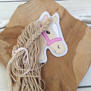 S small application for sibling bag horse head patch button for school cone motif on felt horse with mane pony