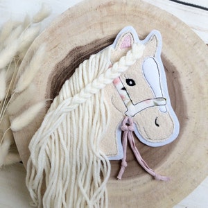 Application horse head patch button for school cone patch on felt horse with mane pony girl
