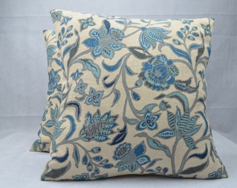 Vintage Style Pillow Cover, Cushion Cover, Throw Pillow, Home Decor Pillow, Decorative Pillow, Blue Pillow - 16" - PC005
