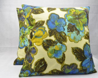 Vintage Style Pillow Cover, Cushion Cover, Throw Pillow, Home Decor Pillow, Decorative Pillow, Green Blue Pillow - 16" - PC003