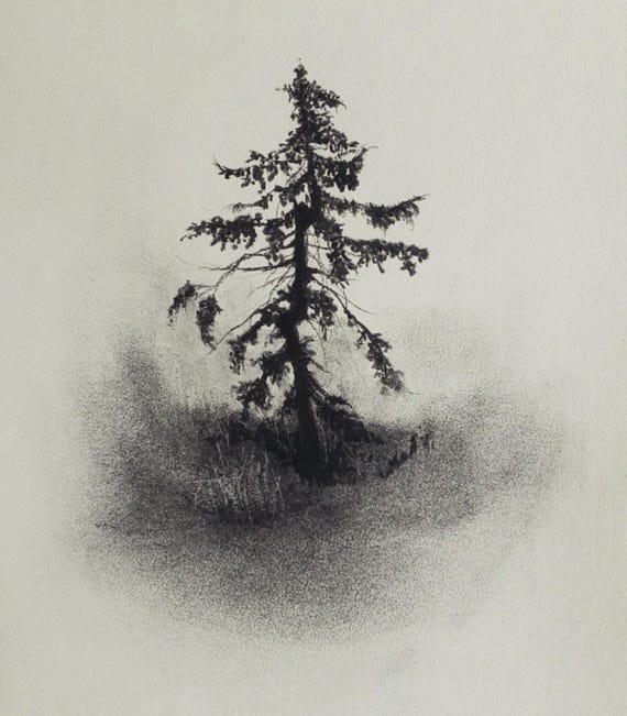 Original Charcoal Landscape Framed Art Original Charcoal Landscape Framed Art