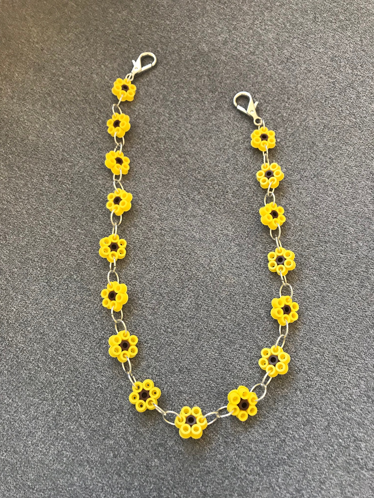 Y2K Perler Bead Flower Chain Belt Sunflower Magnolia Daisy Etsy