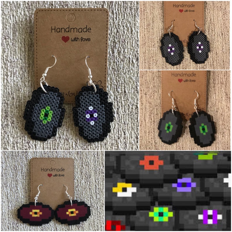 Minecraft Music Disc Earrings TommyInnit | Keychain | Magnet | Cupcake Toppers Perler Beads (customizable) 