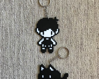 Omori Game White Space Perler Lapel Pins (or Keychain, Magnet, Sprite) 8pcs  Set