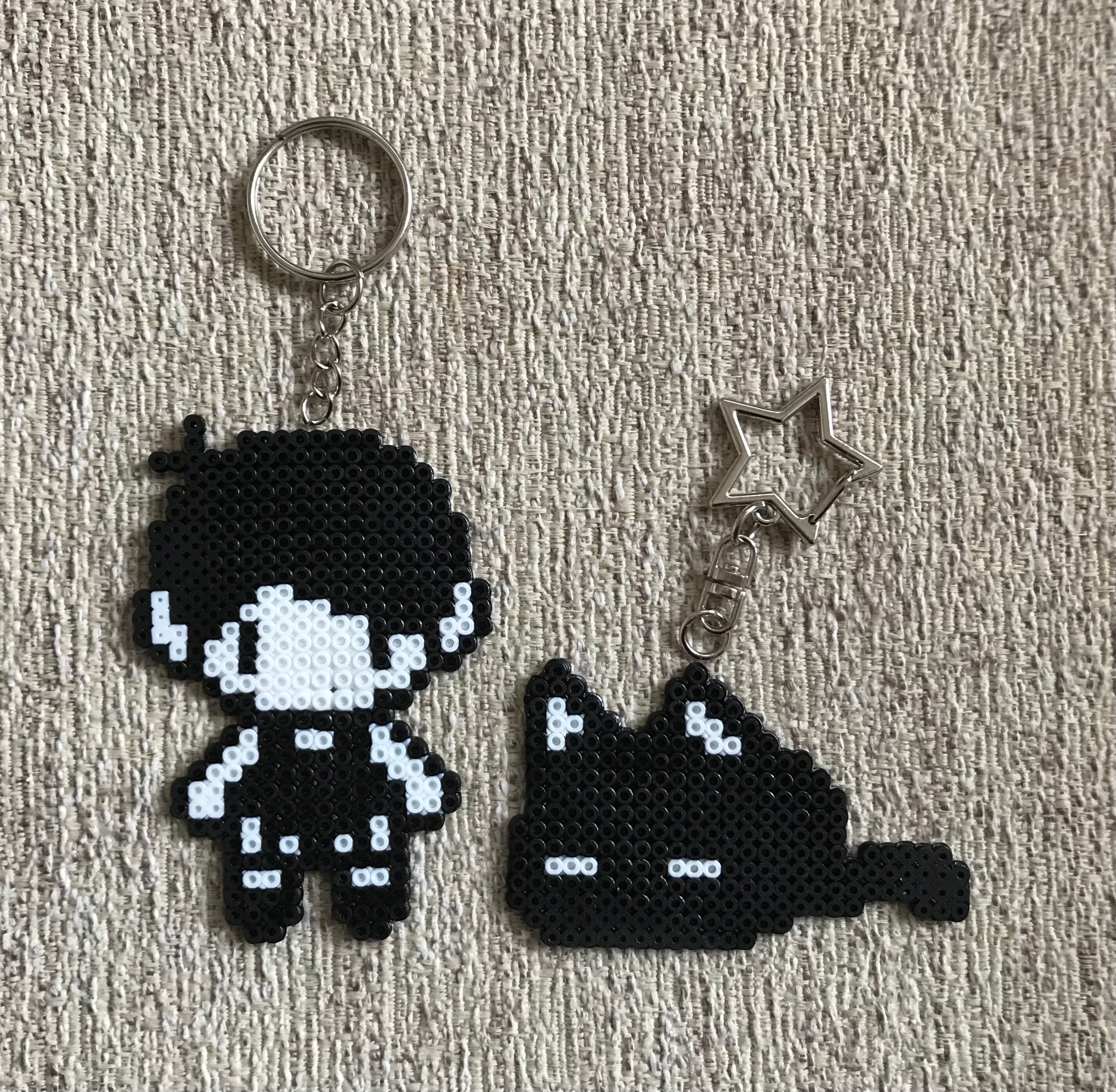 Omori Game White Space Perler Lapel Pins (or Keychain, Magnet, Sprite) 8pcs  Set