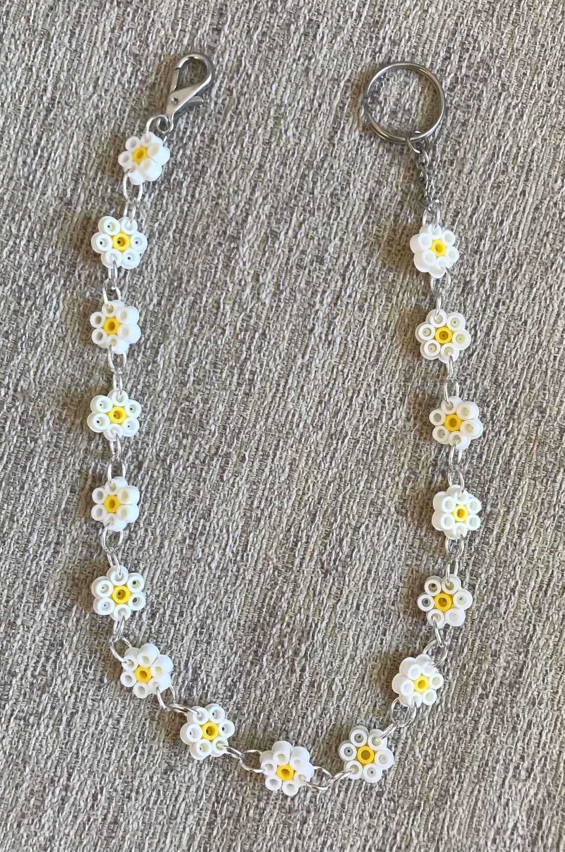 Y2K Perler Bead Flower Chain Belt Sunflower Magnolia Daisy Etsy