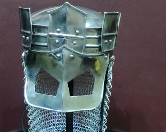 Hełm krzyżowca średniowiecznego do cosplayu na larpa i do odgrywania ról