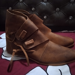 Viking Shoes for Reenactment,Jorvik Costume Shoes,SCA Toggle boots Renaissance,Leather Shoes,Medieval Leather shoes, Christmas gift, her/him