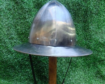 15th Century Kettle Hat 2mm - Medieval Steel War Hat for Historical Reenactment, SCA Combat Knight Armor