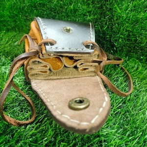 Portamonete in pelle vichinga / Borsa porta soldi medievale per LARP, rievocazione storica e costumi / Marsupio da cintura fatto a mano per monete e gettoni