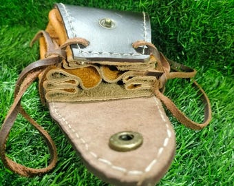 Handmade Leather Viking Coin Pouch | Medieval LARP Belt Bag