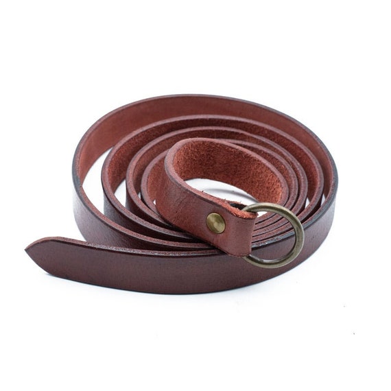 Medieval Leather Belt/Simple medieval leather belt with iron ring different  colors L 160 cm W 2.3 cm