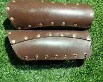 Handmade Leather Bracers – Medieval Armor, LARP Cosplay Arm Guards