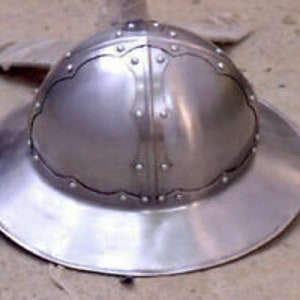 Kettle Hat Rüstung Helm, LARP SCA Helm aus Stahl mit Lederfutter,combat Gothi Helm,Cosplay Helm,LARP Helm