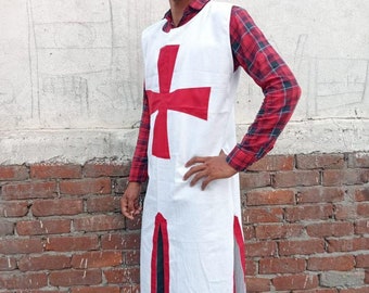 Medieval Crusader Templar Knight Tunic Cosplay Costume Reenactment Halloween Gift