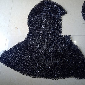 Medieval viking Chainmail Hood – 9mm Riveted Coif for SCA Combat, Cosplay, and LARP Gear