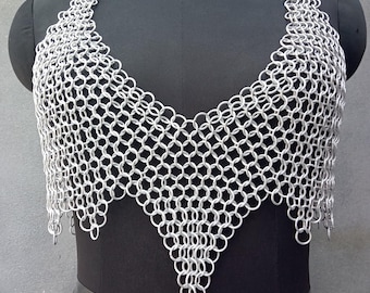 Parte superior de malla de aluminio con tope: armadura ligera para juegos de rol LARP, cosplay, ferias renacentistas y disfraces de fantasía.