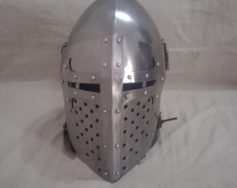 1,5 mm zachtstalen sallethelm, 15e-eeuwse stijl, SCA HMB Fighting