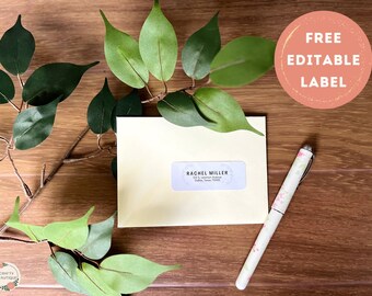 Editable Boho Plant Address Labels