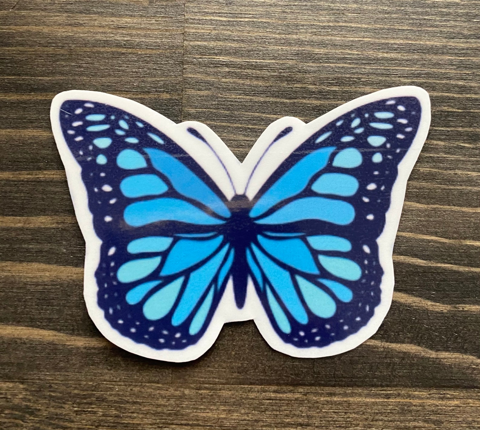 BLUE BUTTERFLY waterproof Sticker Vinyl Handmade for laptops Etsy